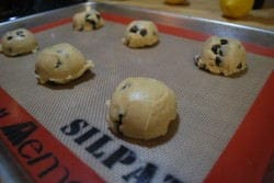Cookies on the Silpat The silpat is reusable and thus saves money in the long run.