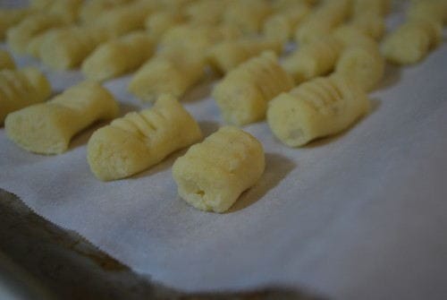 This is what an hour of rolling out gnocchi looks like
