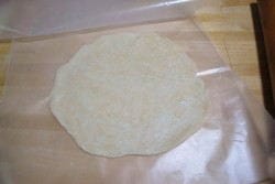 Tortilla Rolled Tortilla after being rolled out