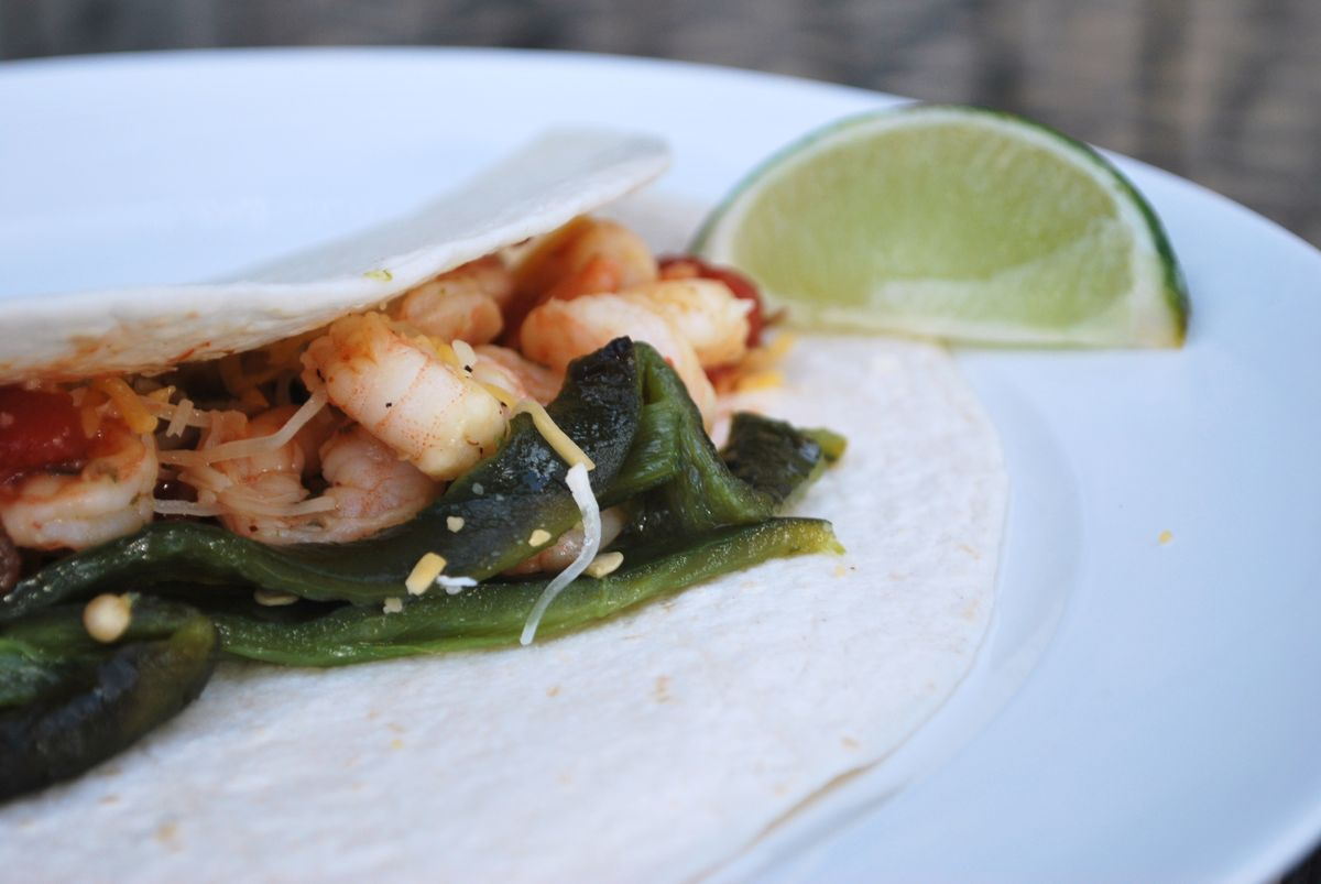 Grilled Shrimp Tacos with Roasted Peppers SavoryReviews