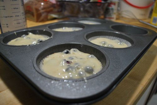 Fill to the top Fill to the top, I used gigantic muffin tins so I didn't have enough batter to make it to the top.