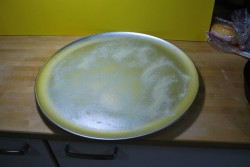 Coat with semolina or cornmeal Coat with semolina or cornmeal