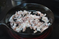 Frying the bacon Frying the bacon