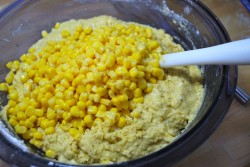 Add the corn Add the corn