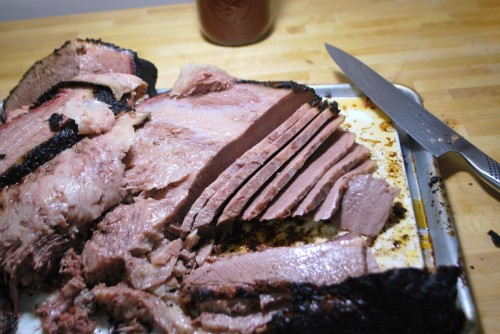 Cut off the deckle, trip the sides, and slice