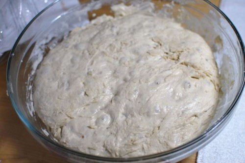 Let the dough rise and double Let the dough rise and double
