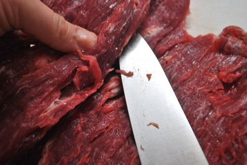 Butterfly the flank steak