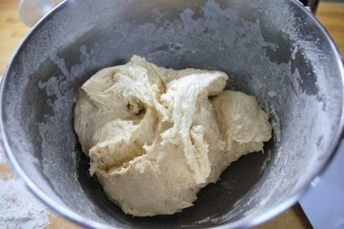 Mix until the dough pulls away from the sides Mix until the dough pulls away from the sides