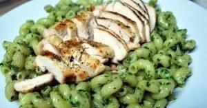 Grilled Chicken over Cellantani Pesto