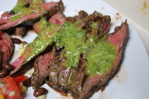 Grilled Skirt Steak with Chimichurri Sauce