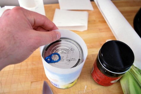 Form the rings around a can or jar Form the rings around a can or jar