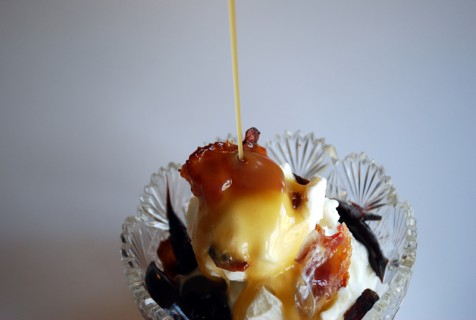 Coat with maple sauce