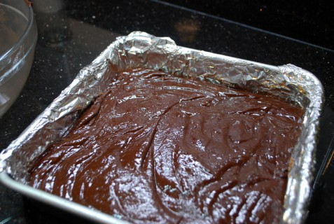 Pour into the pan