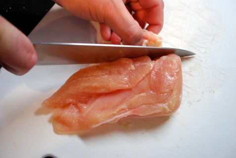 Trim the meat to remove the fat Trim the meat to remove the fat