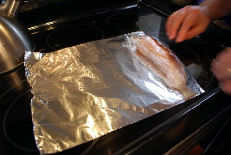 Place on the foil Place on the foil