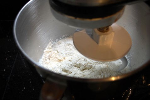 Mix in the flour
