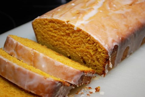 Perfectly cooked glazed pumpkin loaf