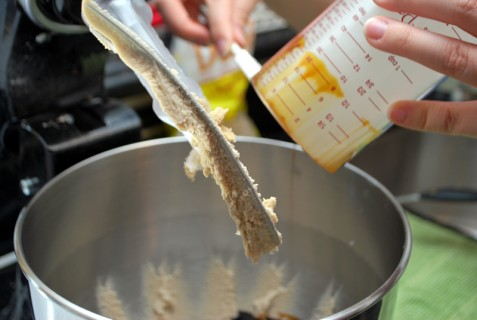 Cream together the shortening and brown sugar Cream together the shortening and brown sugar