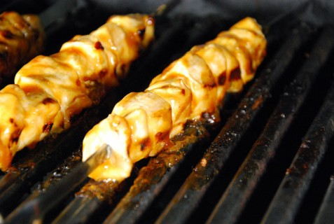 Slather with the sauce and allow to caramelize