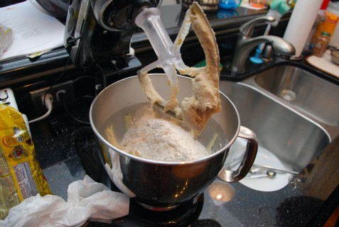 Slowly add the flour