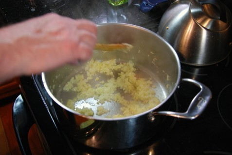 Sweat the onions and garlic