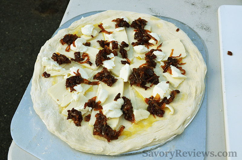 Bacon Onion Jam White Pizza SavoryReviews